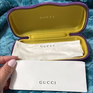Gucci Purple and Yellow Eyewear Case with Cloth